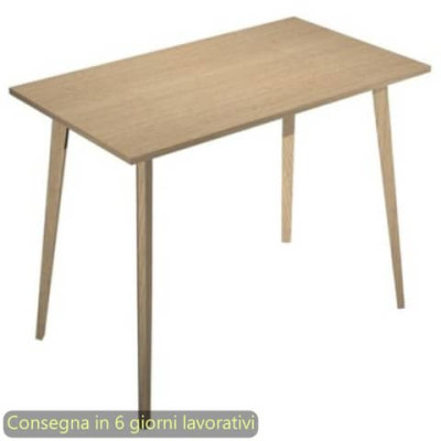 Tavolo alto Woody 140x80xH.105 cm con gambe rovere