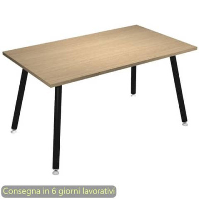 Scrivania Skinny Metal 140x80xH.74,4 cm con gambe met. nere