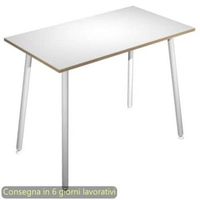 Tavolo alto Skinny Metal 160x80xH.105 cm con gambe met. bianche