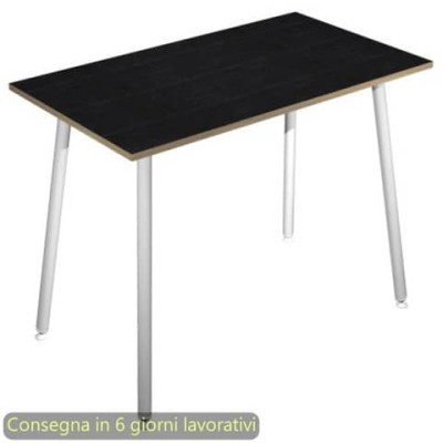 Tavolo alto Skinny Metal 160x80xH.105 cm con gambe met. bianche