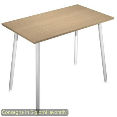 Tavolo alto Skinny Metal 160x80xH.105 cm con gambe met. bianche