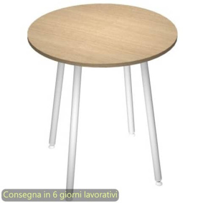 Tavolo rotondo Skinny Metal ø100xH.74,4 cm con gambe met. bianche
