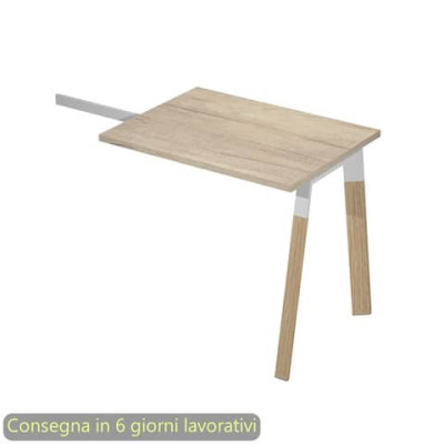 Allungo reversibile per scrivanie K73 Wood 60x80xH.74,4 cm gambe legno e met.