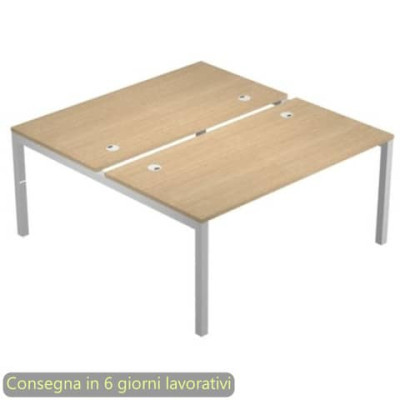 Postazione lavoro doppia 140x168xH.72,5 cm gambe met. grigio