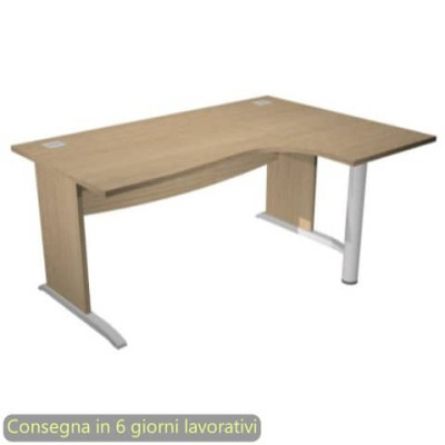 Scrivania compact a Lfianchi melaminico 160x120/80/60xH.73 cm Flex