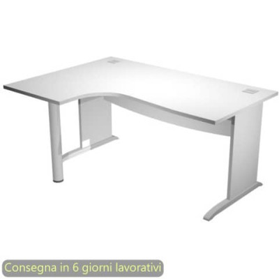 Scrivania compact a Lfianchi melaminico 160x120/80/60xH.73 cm Flex