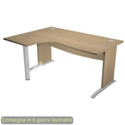Scrivania compact a Lfianchi melaminico 160x120/80/60xH.73 cm Flex