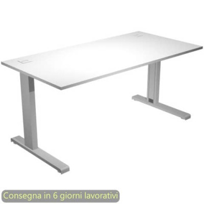 Scrivania con fianchi in metallo a L 140x80xH.73 cm Flex