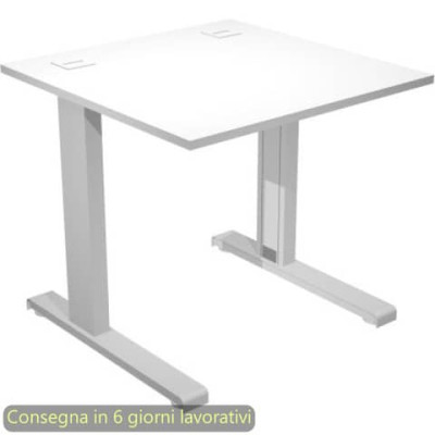 Scrivania con fianchi in metallo a L 80x80xH.73 cm Flex