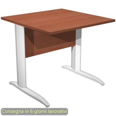 Scrivania fianchi metallo bianco opaco a L Presto 80x80xH.72 cm