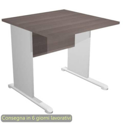 Scrivania Presto fianchi in melaminico  e piede in metallo 80x80xH.72 cm