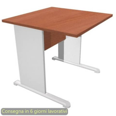 Scrivania Presto fianchi in melaminico  e piede in metallo 80x80xH.72 cm
