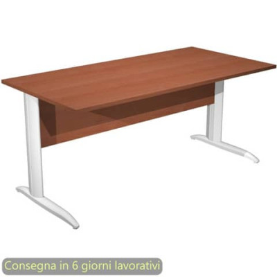 Scrivania fianchi metallo bianco opaco a L Presto 160x80xH.72 cm