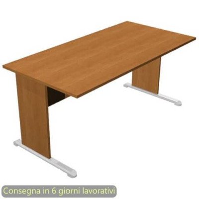 Scrivania Presto fianchi in melaminico e piede in metallo 160x80xH.72 cm