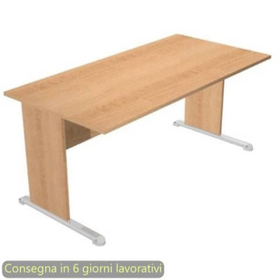 Scrivania Presto fianchi in melaminico e piede in metallo 160x80xH.72 cm