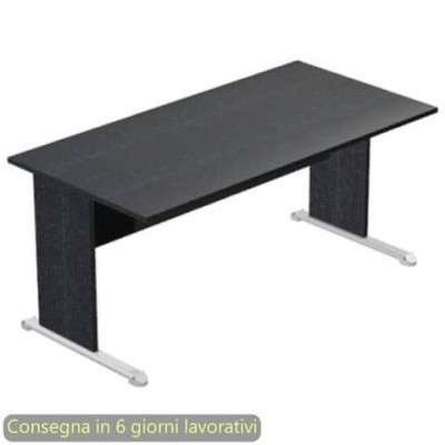 Scrivania Presto fianchi in melaminico e piede in metallo 160x80xH.72 cm