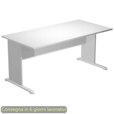 Scrivania Presto fianchi in melaminico e piede in metallo 160x80xH.72 cm