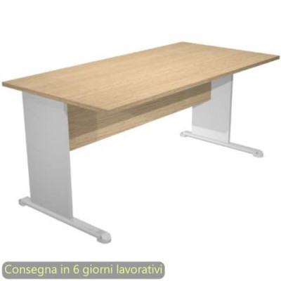 Scrivania Presto fianchi in melaminico e piede in metallo 160x80xH.72 cm