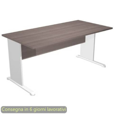 Scrivania Presto fianchi in melaminico e piede in metallo 160x80xH.72 cm