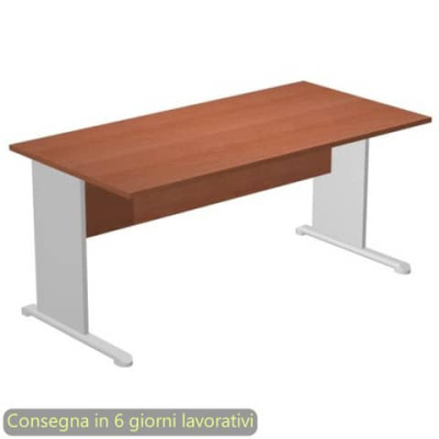 Scrivania Presto fianchi in melaminico e piede in metallo 160x80xH.72 cm