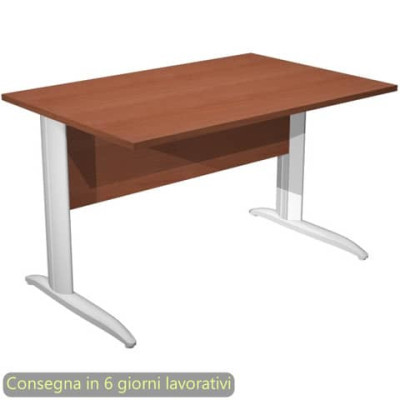 Scrivania fianchi metallo bianco opaco a L Presto 120x80xH.72 cm
