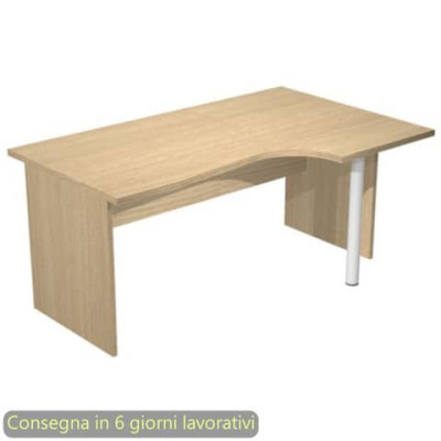 Scrivania a L destra 160x60/80/100xH.72 cm fianchi melaminico Presto