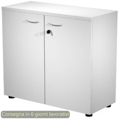Mobile basso con ante in melaminico con serratura 80x35xH.72 cm Presto