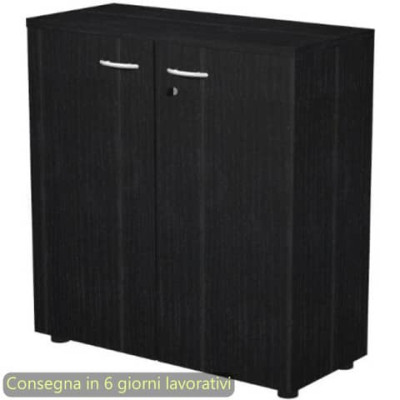 Mobile basso con ante in melaminico con serratura 80x35xH.72 cm Presto