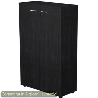 Mobile medio con ante con serratura 80x35xH.120 cm 2 ripiani Presto