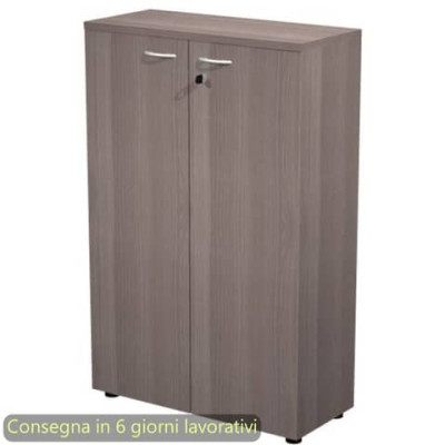Mobile medio con ante con serratura 80x35xH.120 cm 2 ripiani Presto