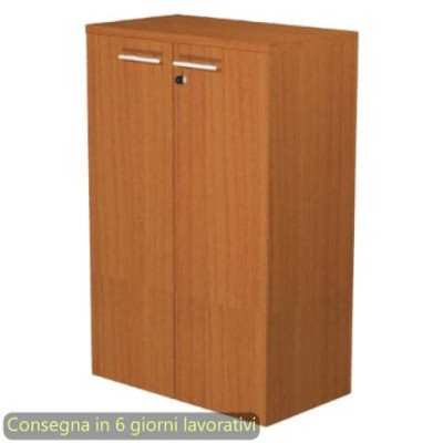 Mobile medio con ante con serratura 80x35xH.120 cm 2 ripiani Presto
