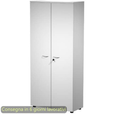 Mobile alto con ante con serratura 80x35xH.180 cm 3 ripiani Presto