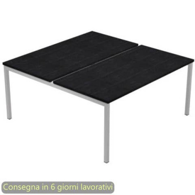Scrivania Bench Venere Plus 2 postazioni 120x164xH.72,5 cm - gambe metalliche