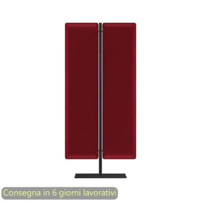 Piantana mobile in metallo nero con 2 pannelli fonoassorbenti Moody 83,8xH.160 cm