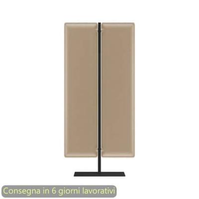 Piantana mobile in metallo nero con 2 pannelli fonoassorbenti Moody 83,8xH.160 cm