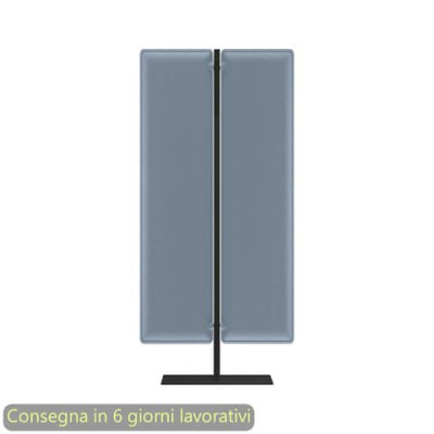 Piantana mobile in metallo nero con 2 pannelli fonoassorbenti Moody 83,8xH.160 cm
