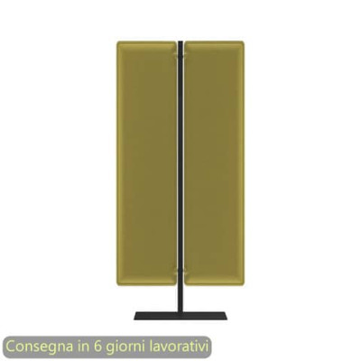 Piantana mobile in metallo nero con 2 pannelli fonoassorbenti Moody 83,8xH.160 cm