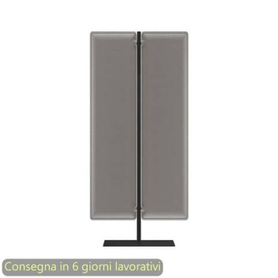 Piantana mobile in metallo nero con 2 pannelli fonoassorbenti Moody 83,8xH.180 cm