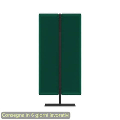 Piantana mobile in metallo nero con 2 pannelli fonoassorbenti Moody 83,8xH.180 cm