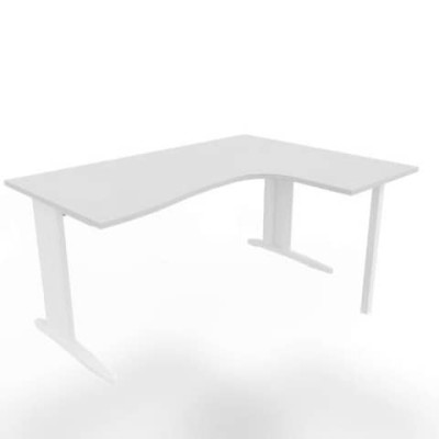 Scrivania Practika P1 destra gamba a L in acciaio bianca - 160x120xH.75 cm