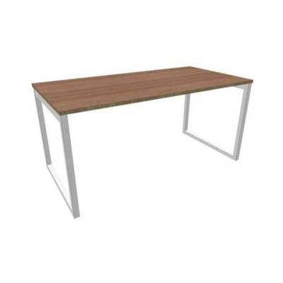 Scrivania Practika P2 gamba ad anello in acciaio argento - 160x80xH.75 cm