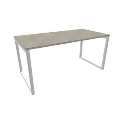 Scrivania Practika P2 gamba ad anello in acciaio argento - 160x80xH.75 cm