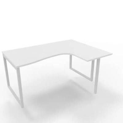 Scrivania Practika P2 destra gamba ad anello struttura bianca 160x120xH.75 cm