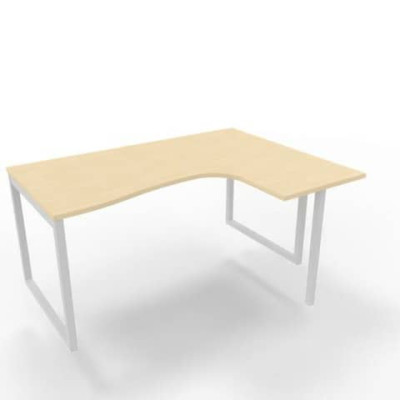Scrivania Practika P2 destra gamba ad anello struttura bianca 160x120xH.75 cm