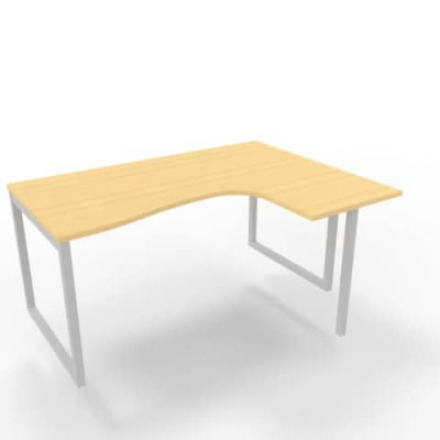 Scrivania Practika P2 destra gamba ad anello struttura bianca 160x120xH.75 cm