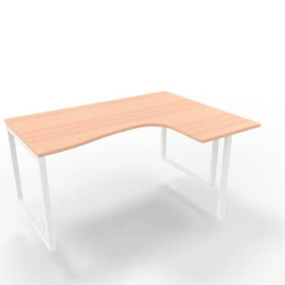 Scrivania Practika P2 destra gamba ad anello struttura bianca 160x120xH.75 cm