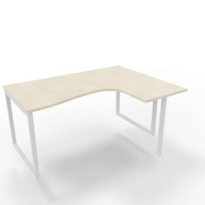 Scrivania Practika P2 destra gamba ad anello struttura bianca 160x120xH.75 cm