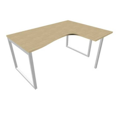 Scrivania Practika P2 destra gamba ad anello struttura argento 160x120xH.75 cm