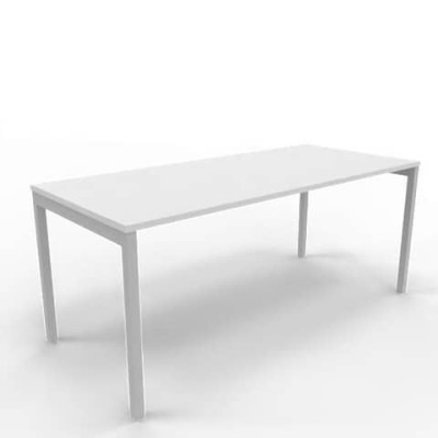 Scrivania Practika P3 gamba a ponte in acciaio argento - 180x80xH.75 cm