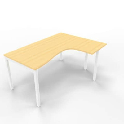 Scrivania Practika P3 dx gamba a ponte - struttura bianca - 160x120xH.75 cm